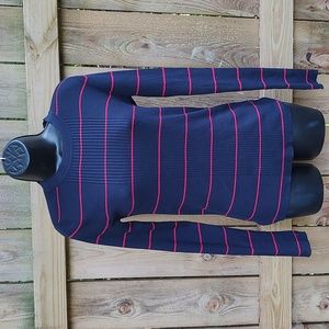 Athleta Red and Navy Striped Sweater